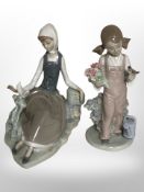 A Lladró figure Spring No. 5217, and a further figure Shepherdess with Dove, No. 4660.
