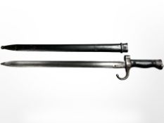 A French M 1892 Mannlicher Berthier sword bayonet with composition grips, early pattern first type,