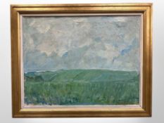 Emil Hørbow : Hillside landscape, oil on canvas, 87cm x 67cm.