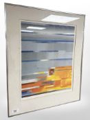 A Danish abstract lithograph, indistinctly signed, 38cm x 48cm.