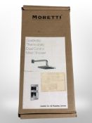 Two Moretti chrome shower fittings in boxes