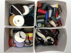 A large quantity of upholsterer's fabric trim,