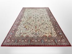 A machine-made carpet of Iranian Isfahan design,