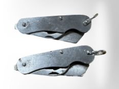 Two British Army clasp knives.