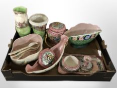 A collection of Maling lustre ceramics.