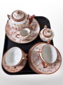 Twenty pieces of Japanese export Kutani tea china