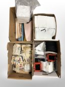 A quantity of upholstery material, felt squares, seamstress guides,