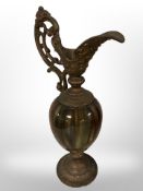A gilt metal mounted claret jug,