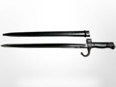A French M 1892 Mannlicher Berthier sword bayonet with composition grips,