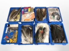 A group of Ostrich, Cock Pheasant and other bird feathers,