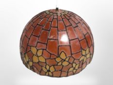 A resin Tiffany-style light shade, diameter 42cm.