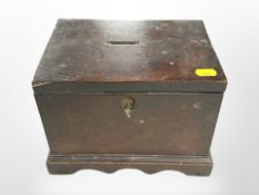 A Victorian stained pine donation box,
