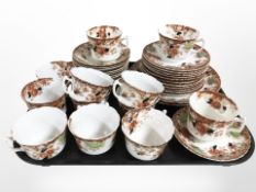 37 pieces of late-Victorian Stanley Imari tea china.