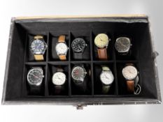 An interesting collection of ten military-style watches,