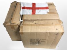 A large quantity of England flag car pennants.