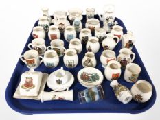 A collection of crested china including Arcadian, Goss, etc.