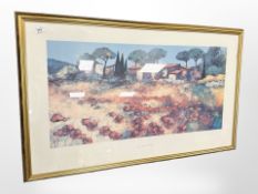 After Keiflin : 'Rouge et or', 99cm x 59cm.