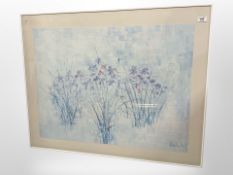 After Vivian Angel : 'Wild Irises', colour print, 81cm x 61cm.