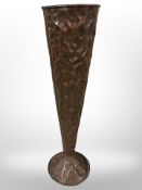 An Arts and Crafts hammered copper vase,