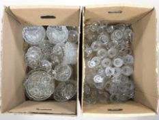 A large quantity of 20th-century crystal drinking glasses, pair of decanters, bowls, etc.