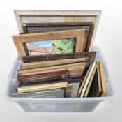 A quantity of pictures and prints including an early-20th century Indian school gouache painting on