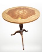 An Italian style inlaid tripod table,