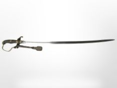 An Imperial German/ Prussian M 1835 pattern rifle officer's sabre with plain fullered blade and
