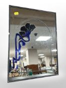 A leaded glass mirror,