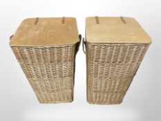Two wicker baskets,