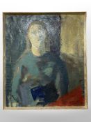 Danish school : Abstract portrait, oil on canvas, 59cm x 69cm.