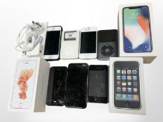 Apple : Five early iPhones, various models and conditions, together with two iPods (3 Gen & 5 Gen),