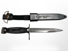 An American M7 knife bayonet with correct M10 scabbard,