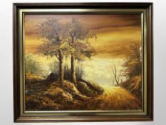 Danish school : Forest landscape, oil on canvas, 52cm x 42cm.