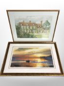 Anthony Stones (British, 1934-2006) : A country house and garden, watercolour, 54cm x 74cm,