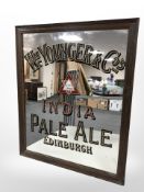 A William Younger and Co. India Pale Ale advertising mirror, 61cm x 51cm.
