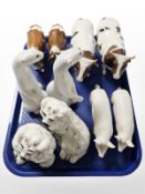 Four various Beswick cows, a Beswick pig, CH Wall Queen, similar CH Boys pig,