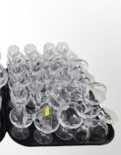 A collection of crystal wine glasses.