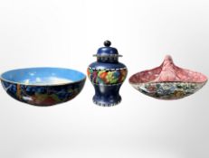 A Maling lustre fruit bowl decorated with pomegranates, No.