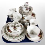 A Fenton china part tea set, Chelson figure of a frog, etc.