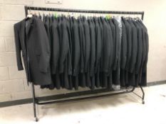 A rail of Gent's black striped formal jackets,