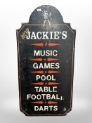 A painted wooden pub sign, 