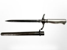 A WWI French trench knife, adapted from a Lebel bayonet, with 18.