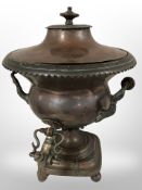 A Victorian copper on pewter samovar,
