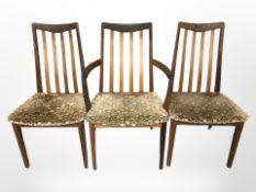 A set of six 20th century G-plan teak dining chairs