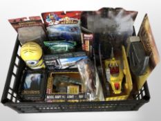 A group of toys including Marvel, Power Rangers, Lord of the Rings,