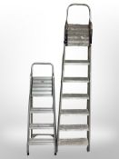 Two aluminium step ladders
