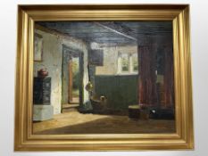 O Rasmusen : Cottage interior, oil on canvas, 49cm x 39cm.