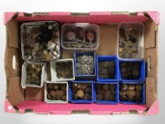 A large quantity of mixed coins and crowns (1 box)