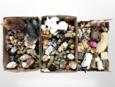 A large quantity of animal ornaments including ceramic, resin and wooden examples,