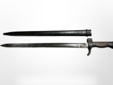 A French M 1892 Mannlicher Berthier sword bayonet,